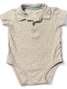 Carter's Heather Gray Polo One-Piece Bodysuit